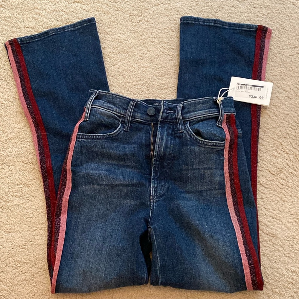 Mother hustler jeans in kitty glitter racer